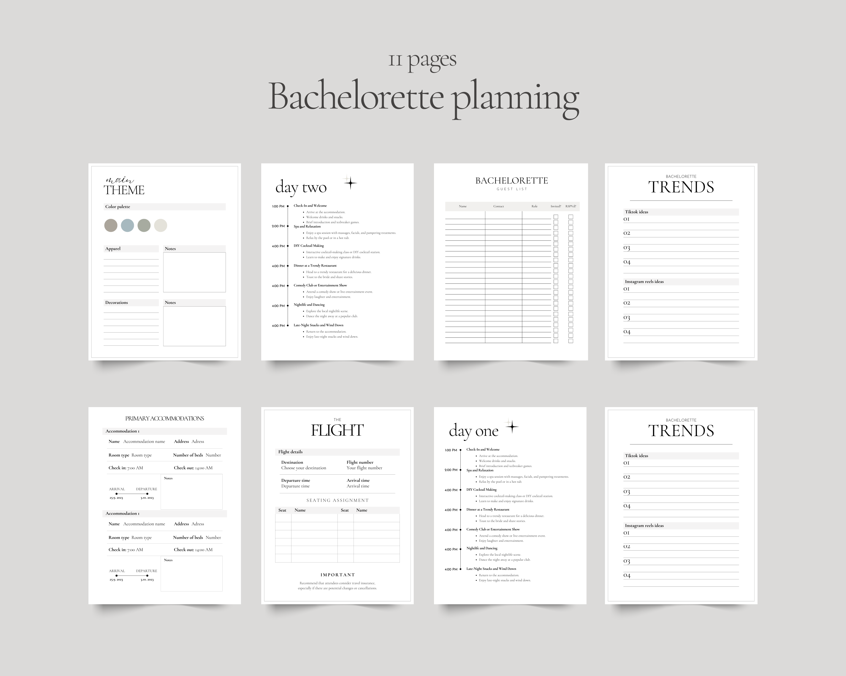 Printable maid of honor planner for Canva