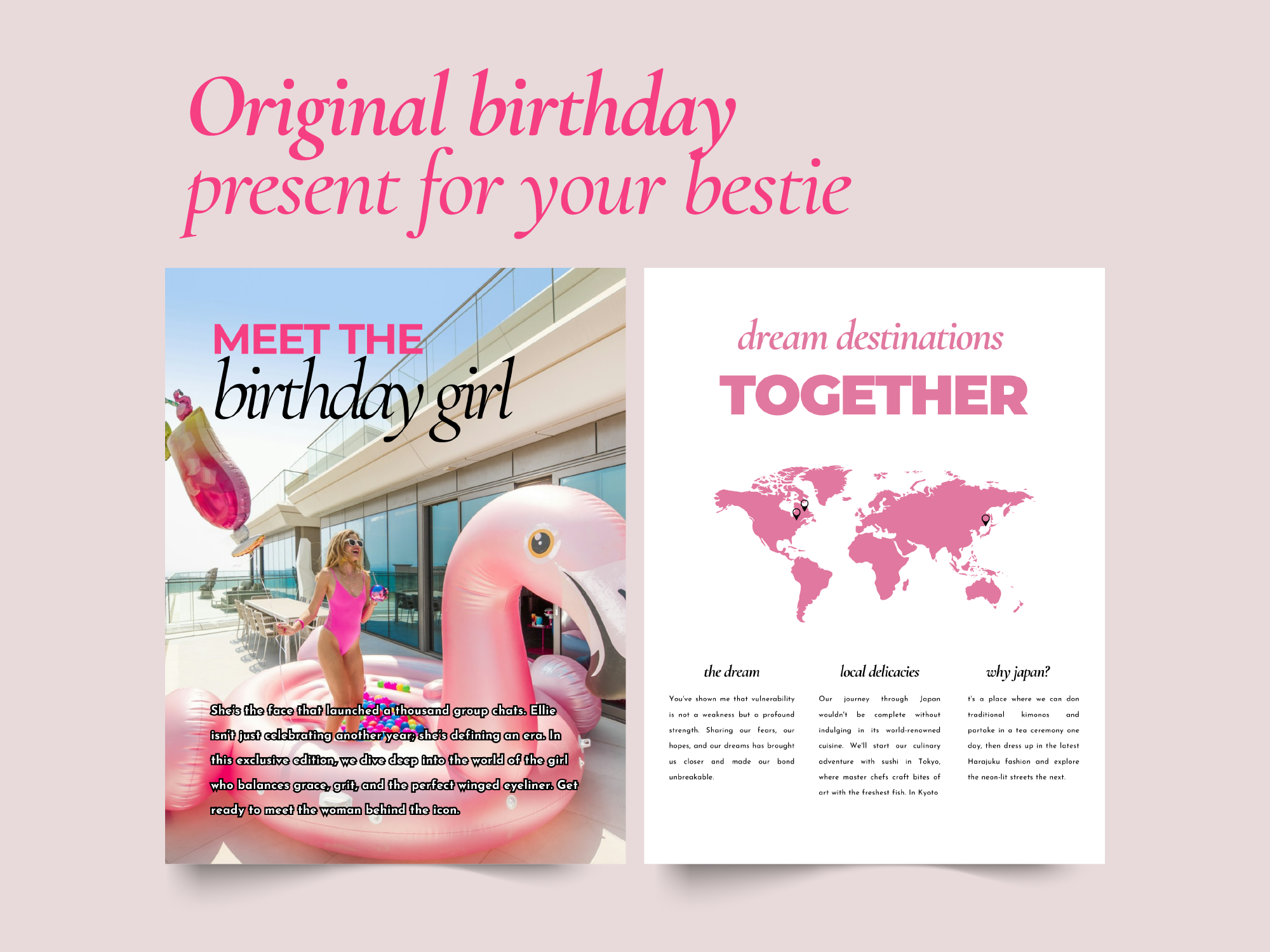 Original magazine gift for best friend - Canva template