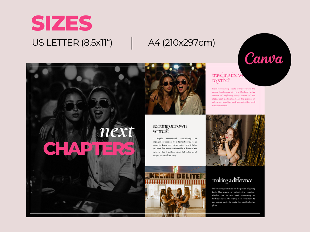 Original magazine gift for best friend - Canva template