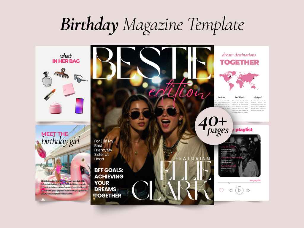 Original magazine gift for best friend - Canva template