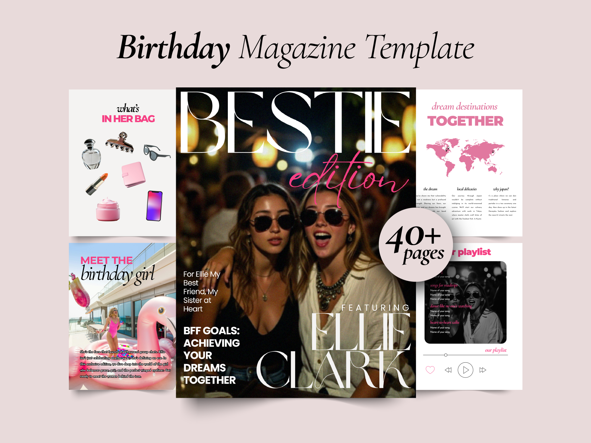 Original magazine gift for best friend - Canva template