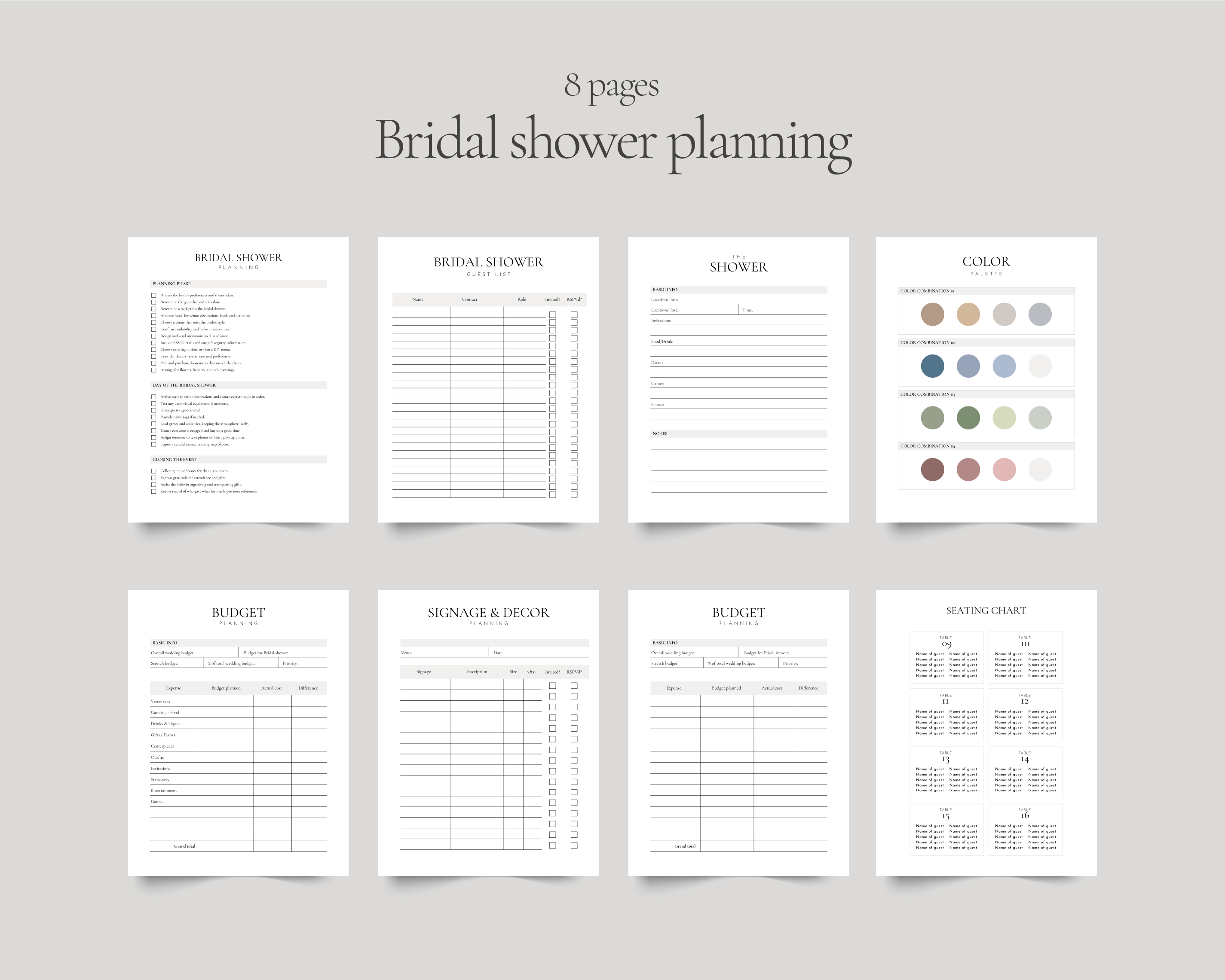 Printable maid of honor planner for Canva