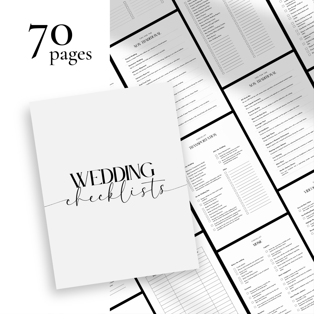 Printable wedding checklists template for Canva