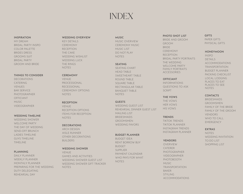 Goodnotes digital wedding planner PDF for Ipad