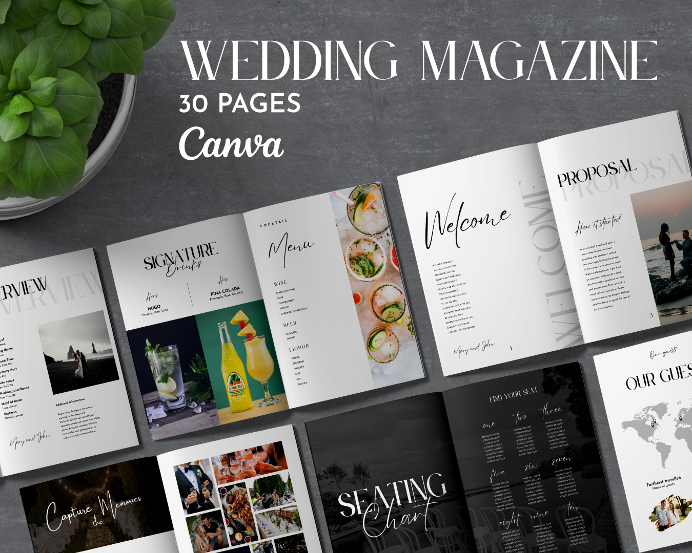 Printable wedding magazine decor