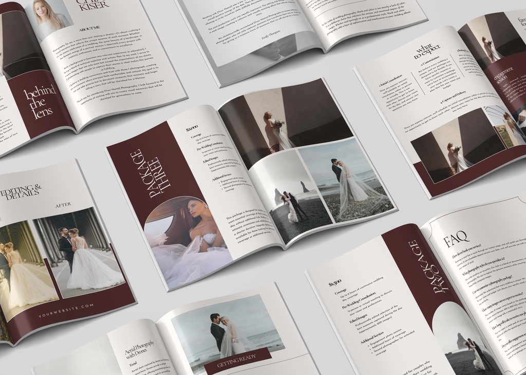 Burgundy wedding photography pricing guide