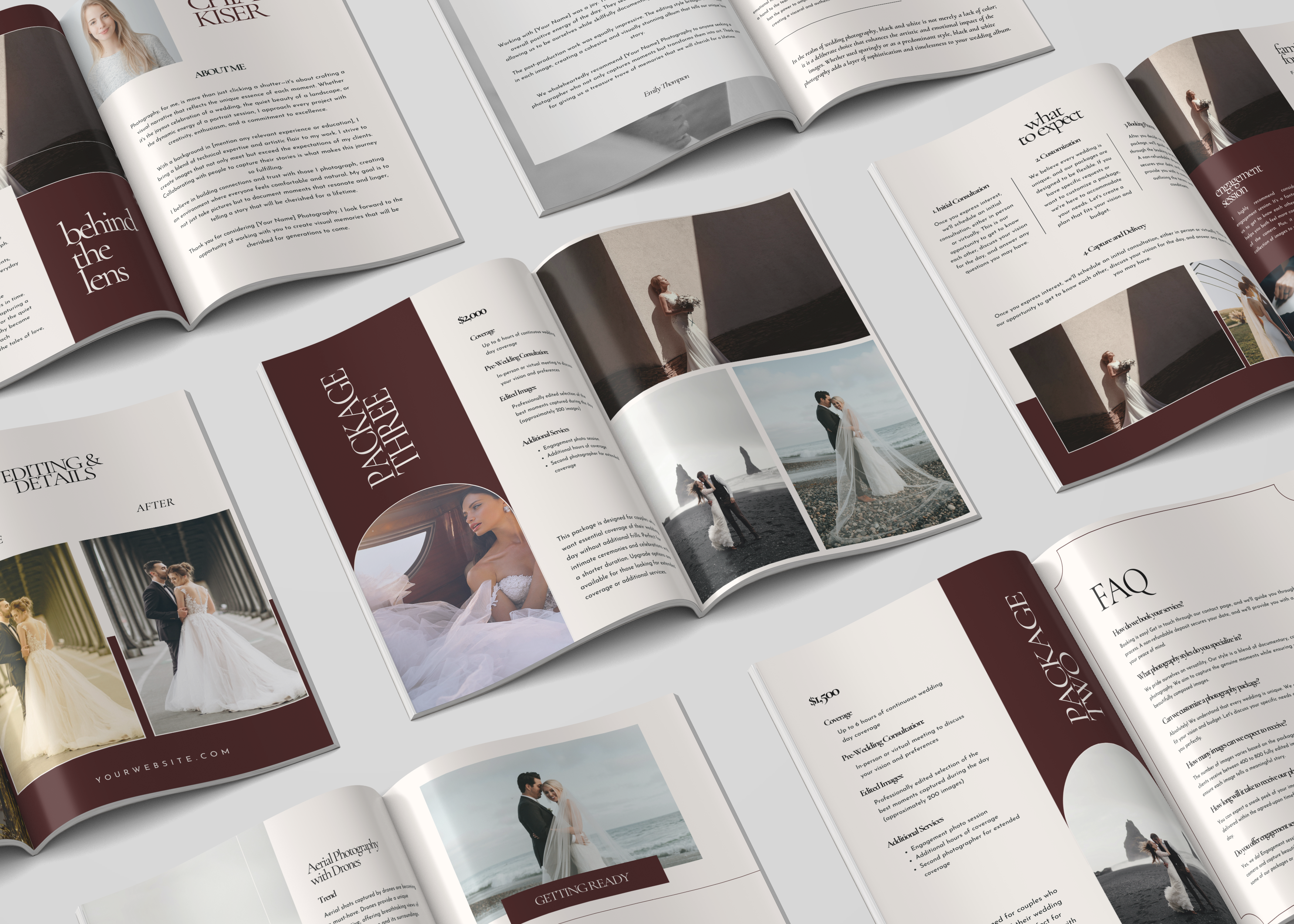 Burgundy wedding photography pricing guide