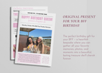 Printable bestie newspaper gift template for Canva