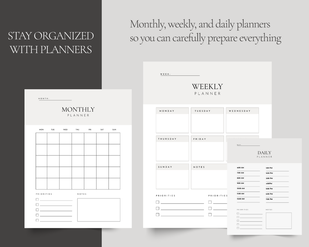 Printable maid of honor planner for Canva