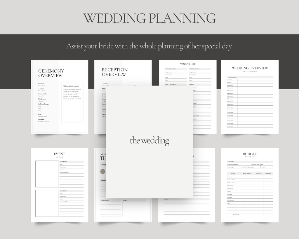 Printable maid of honor planner for Canva