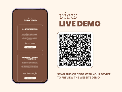 Brown Social Media Manager Website Template for Canva