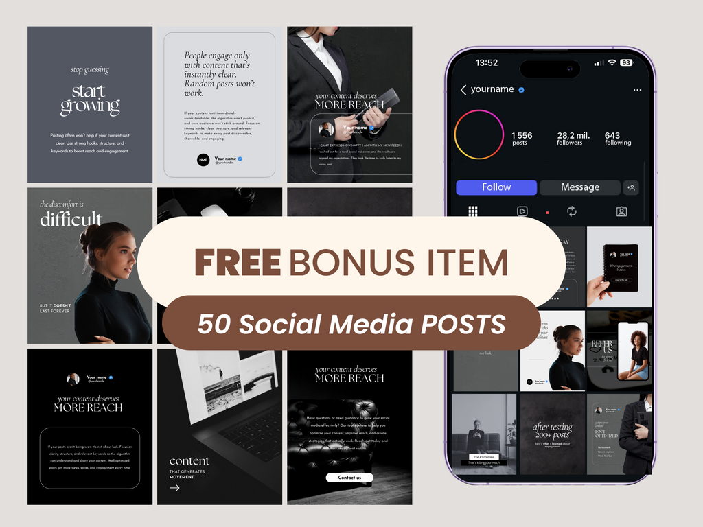 Brown Social Media Manager Website Template for Canva