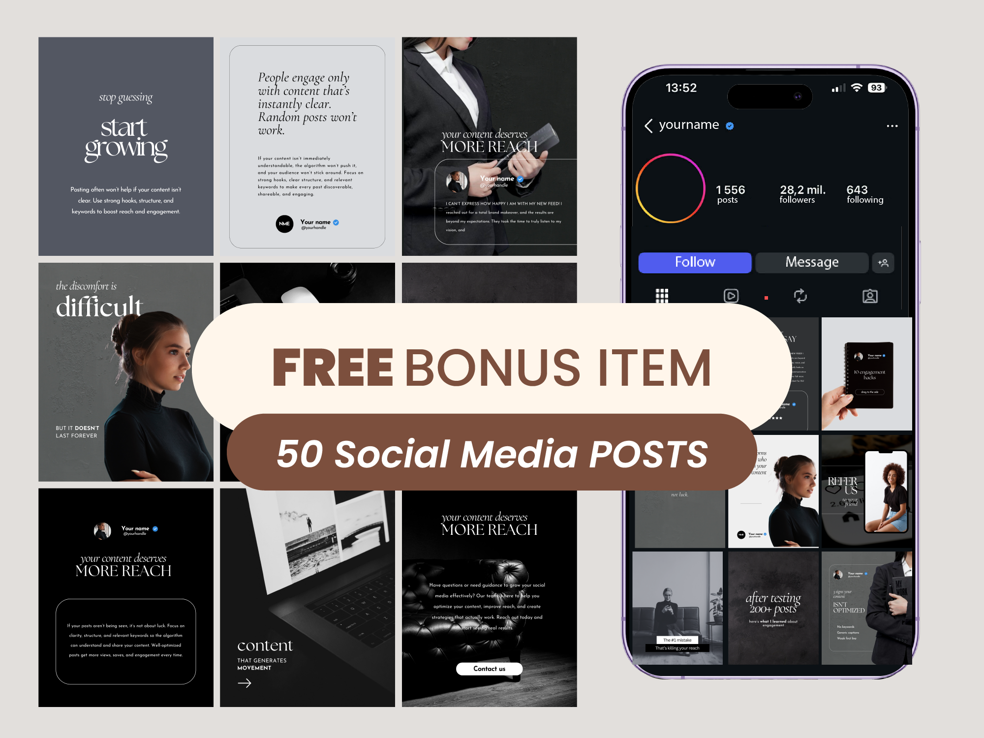 Brown Social Media Manager Website Template for Canva