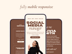 Brown Social Media Manager Website Template for Canva