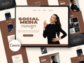 Brown Social Media Manager Website Template for Canva