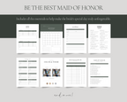 Printable maid of honor planner for Canva