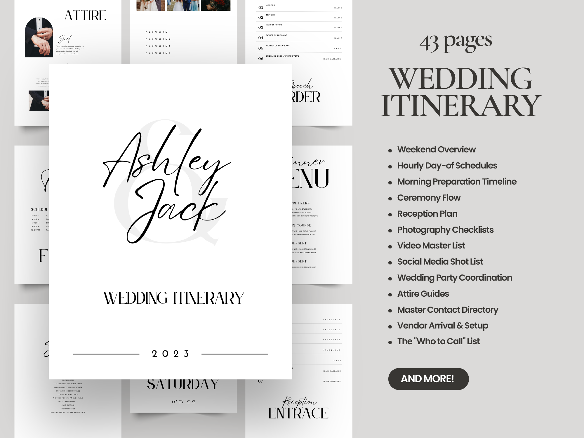 Printable wedding planner bundle for Canva