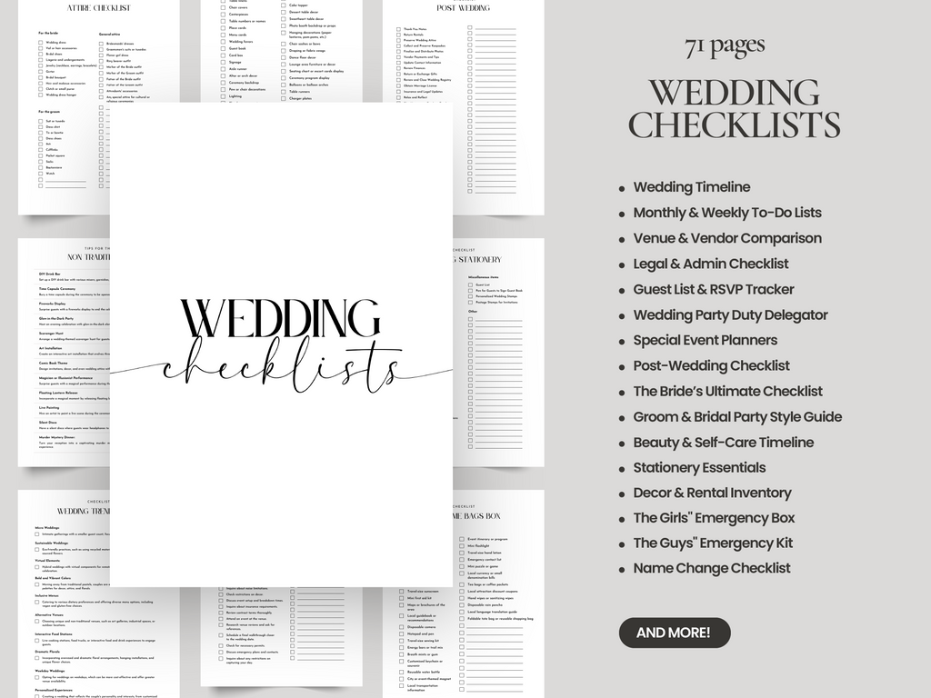 Printable wedding planner bundle for Canva