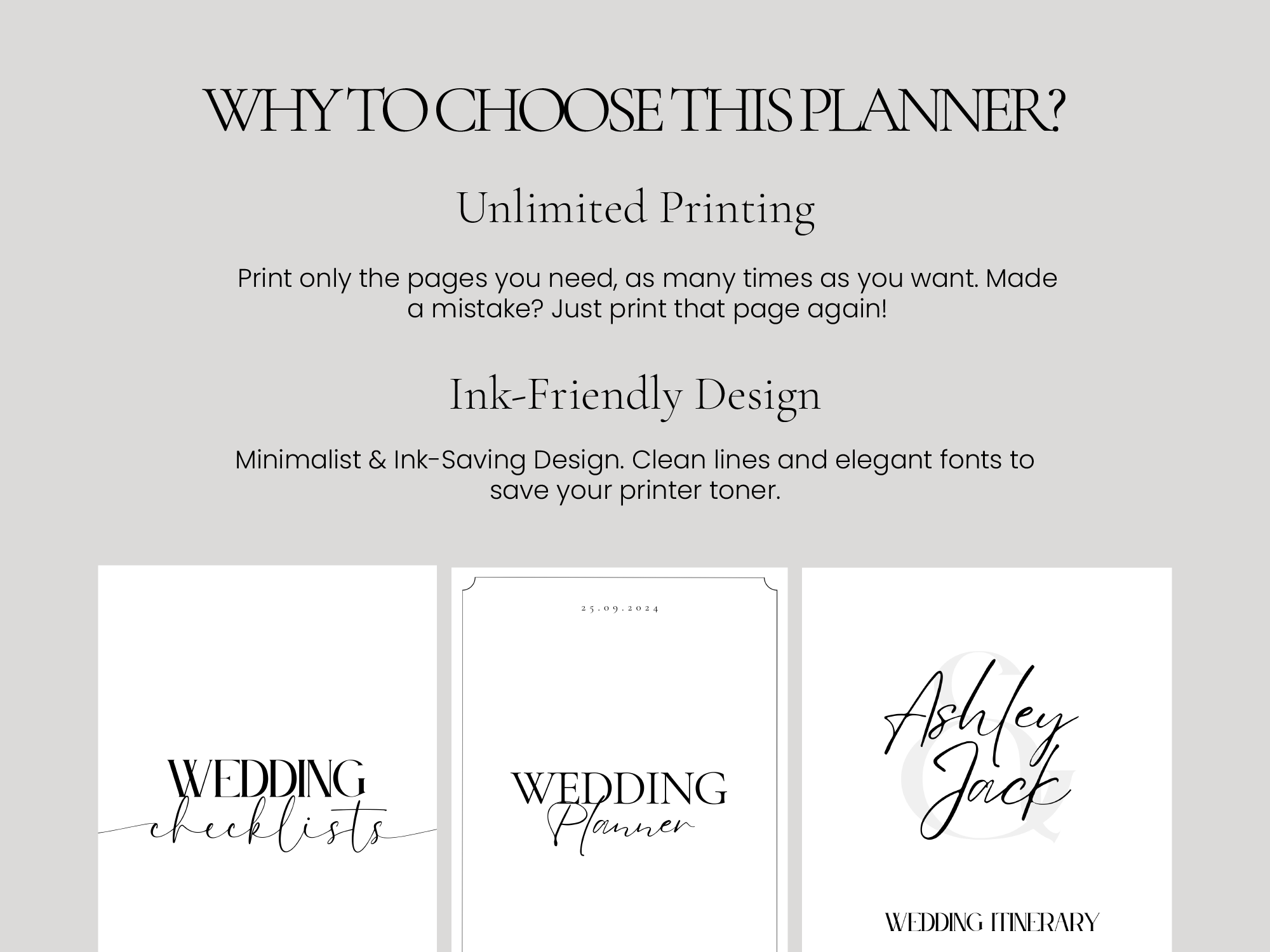 Printable wedding planner bundle for Canva