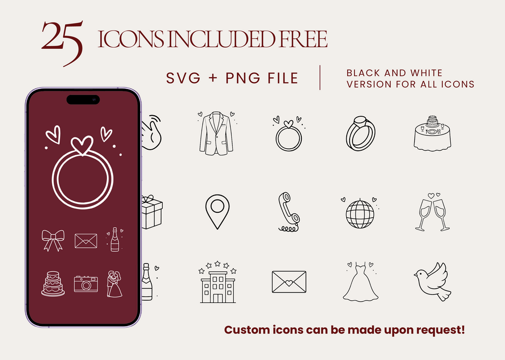 Burgundy wedding website template